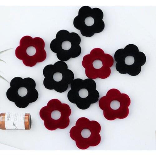 10 PCS 19mm Autumn Winter Style Acrylic Flocking Flowers Earring Accessories DIY Handmade Material Wholesale Supply