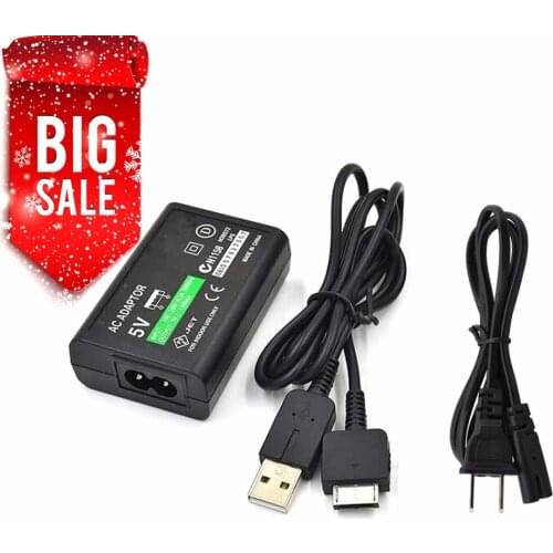 100pcs USB Data Cable AC Power Supply Adapter Convert Charger For Sony for PS Vita for PSV 1000 US Plug