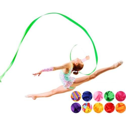 4M Colorful Fitness Ribbon Dance Rhythmic Gymnastics Ballet Ribbon Rotating Bar Gym Training Professional