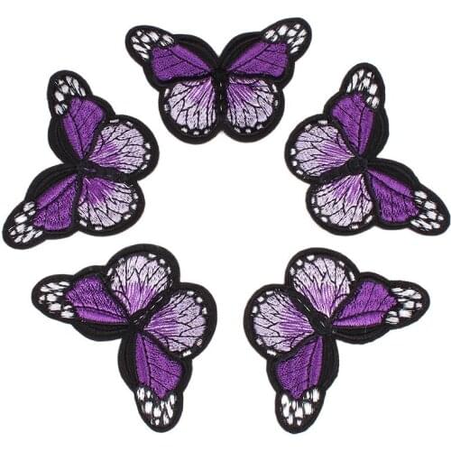 6pcs/lot Iron On Embroidery Butterfly Patches For Jeans Bags Shoes Hats Sewing Patchwork Craft DIY Stickers Fabric Appliques