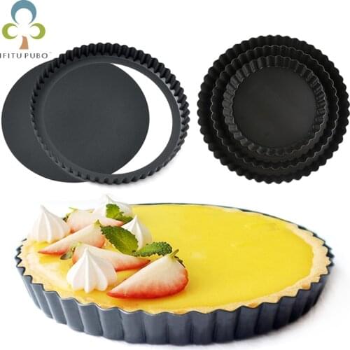 Non-Stick Tart Quiche Flan Pan Molds Pie Pizza Cake Round Mould Removable Loose Bottom Fluted Heavy Duty Pie Pan Bakeware GYH