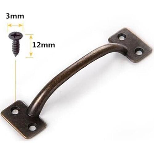 Free shipping Rustico vintage distress simple unfold install furniture handle bronze drawer shoe cabinet pull Antique brass knob