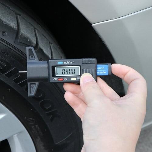 Digital Car Tire Tread Depth Tester 0-25mm Tyre Tread Depth Gauge Meter Measurer Tool Caliper LCD Display Tire Measurement