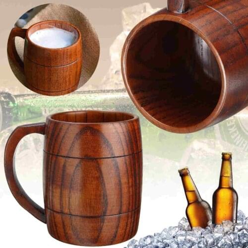 Wooden Milk Beer Coffee Cup Drink Juice Tea Mug Barrel Mugs Gift Handmade