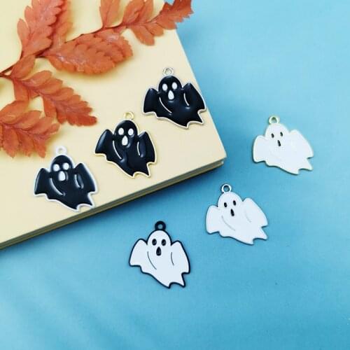 JeQue 10pcs/lot Enamel Cartoon Halloween Ghost Charms DIY Jewelry Making Fashion Earring Necklace Bracelet Pendants Accessories
