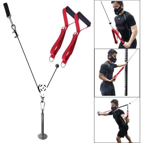 DIY Pulley Cable Machine System with Multifunctional Handle Tricep Pulldown Attachment Fitness Equipment for Home Gym Workout