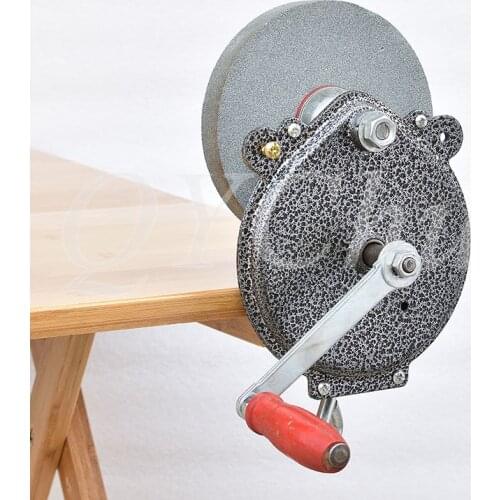 Hand-cranking Grinding Machine Household Small Knife Sharpener Bearing Type 6 Inches DIY Polishing Machine Tool Grinder Y
