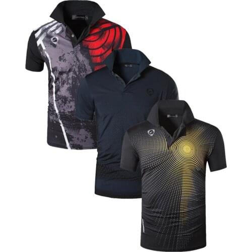 Jeansian Mens Sport Tee Polo Shirts POLOS Poloshirts Golf Tennis Badminton Dry Fit Short Sleeve MixPackH