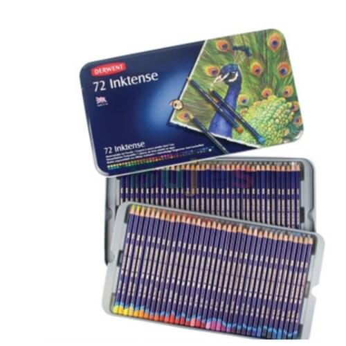 UK Derwent Inktense series Ink water soluble color pencil 12 / 24 / 36 / 72color iron box set art suit professional art supplies