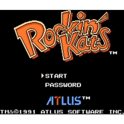 Hot Promotion Rockin Kats 60 Pins English Version Game Cartridge for 8 Bit 60pin Game Console