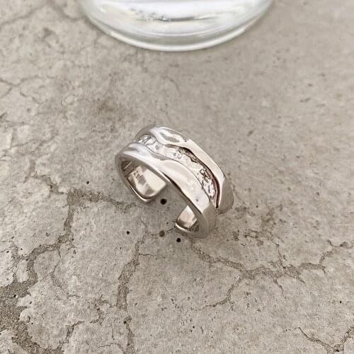 SHANICE S925 Sterling Silver Open Ring Irregular River Opening Ring For Charm Women Party Fashion jewelry Accessories Gift