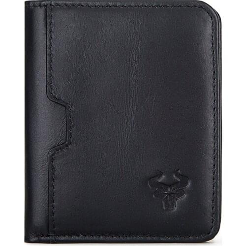 Mens Genuine Leather Wallet High Quality Cowhide Vintage Short Wallets Male Casual Thin Coin Purse Card Holder Money Bags