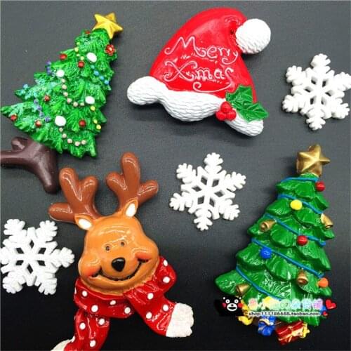 Cute 3D Handmade Fridge Magnet Christmas Decorations for Home Finland Tourist Souvenir Refrigerator Magnetic Message Stickers