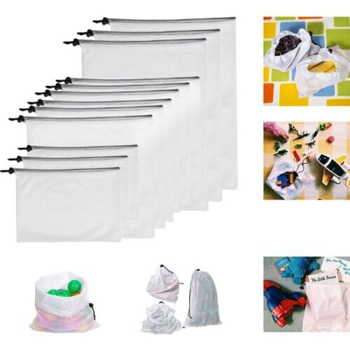 Reusable Mesh Shopping Bags Washable Eco Friendly Shopper Bag Grocery Supermarket Fruit Vegetable Toys Sundries Storage Pack