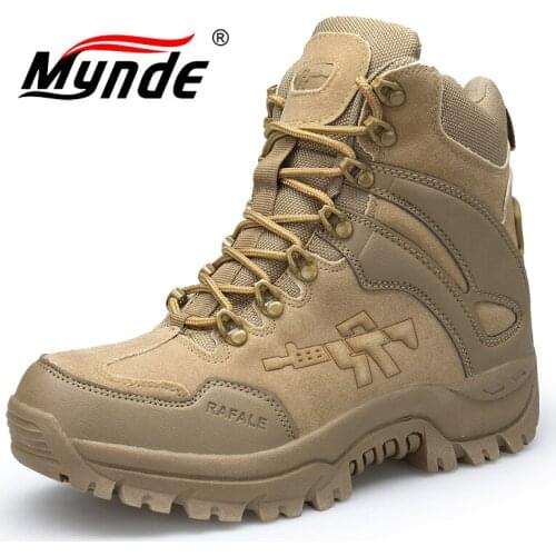 Brand Men Military Boots Tactical Desert Combat Boots Army Work Shoes Non-slip rubber Boots Men Sneakers Outdoor Hiking boots