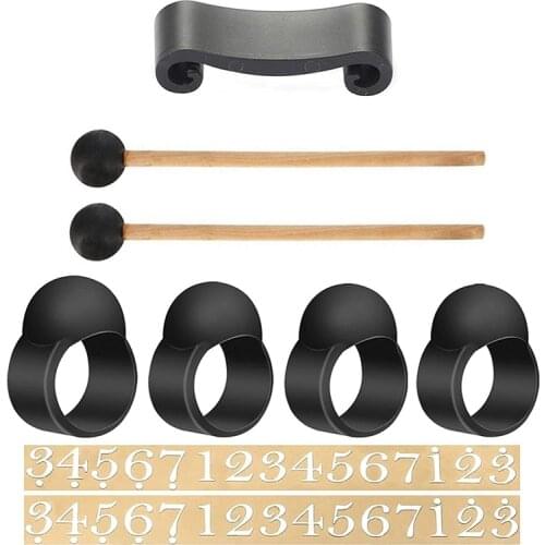 Steel Tongue Drum Finger Sleeves Set,Silicone Knocking Finger Picks Cover,Drumstick Holders& Notes Stickers