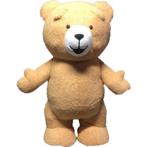 Adult Size Inflatable Brown Bear Mascot Costume Plush Suit Bear Blow Up Outfit Full Body Fancy Dress Carnival Costumes