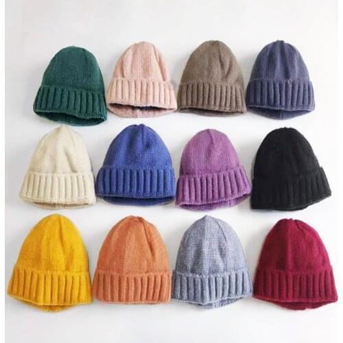 New autumn and winter Baby Super Soft woolen hat curling Korean version all-in-one Pullover student warm and thickened knitting