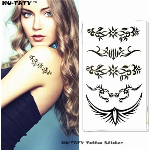 Nu-TATY Black pattern Temporary Body Art Flash Tattoo Sticker 10*17cm Waterproof Henna Fake Tatoo Car Styling Tatto Sticker