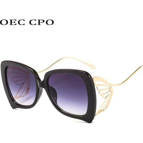 OEC CPO Oversized Butterfly Sunglasses Women Fashion Newest Square Sunglasses Female Hot Selling High quality Oculos UV400 O109