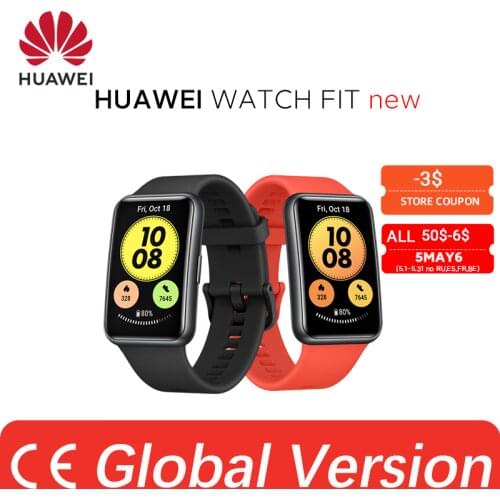 Global Version HUAWEI Watch FIT SmartWatch Quick-Workout Animations Blood Oxygen Watch FIT 10 Days Battery Life