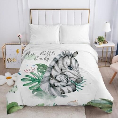Cartoon Childrens Duvet cover Quilt/Blanket/Comfortable Case Bedding for kids baby girls 140x200 Single for Home zebra