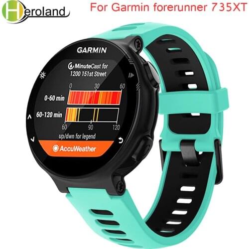 Outdoor Sport watch band For Garmin forerunner 735XT/220/230/235/620/630 Soft Silicone Strap for Garmin forerunner black band