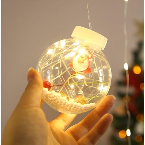 2020 Christmas Ornament Holiday Lights Wish ball Pendant 10 LED Light String Room Indoor Decoration Light 8 Flashing Modes J50