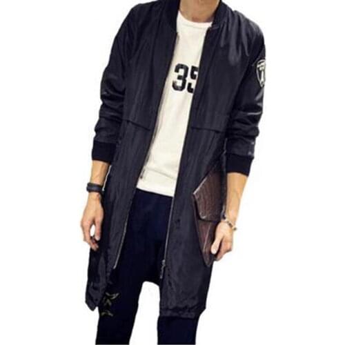 Thintenda Spring-jacket-mens Fashion Jacket Hip Hop Long Casual Women Mens Windbreaker Oversized Streetwear Bomber Coat Men T249