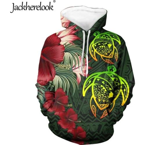Jackherelook Womens Hooded Pullover Tops Hawaii Turtle Hibiscus Plumeria Polynesian Tribal Brand Design Loose Sweatshirts Mujer