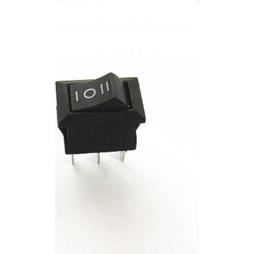 100PCS 3 Pin 3A 250V 10*15mm Black Button Rocker Switch ON OFF ON AC 10X15 Mini Rocker Power Switches