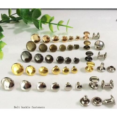 100 Pieces/Set Of Silver Button Screws Round Head Double Sided Rivets Leather Craft Hardware Accessories