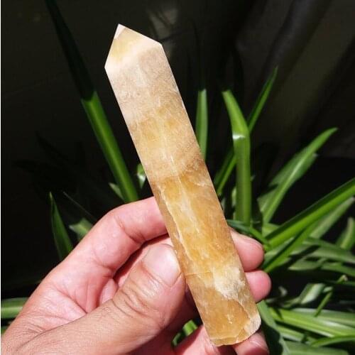 110g NATURAL TOPAZ QUARTZ CRYSTAL DT WAND POINT HEALING CHINA