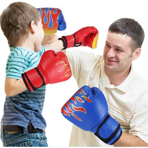 2pc Kids Children Boxing Gloves Professional Flame Mesh Breathable Train Glove Professional child Breathable Sparring mma Glove