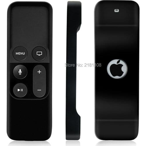 2pcs Light Weight Anti Slip Shock Proof Silicone Remote Cover Case for New Apple Tv 4th Gen Siri Remote Controller with Lanyard