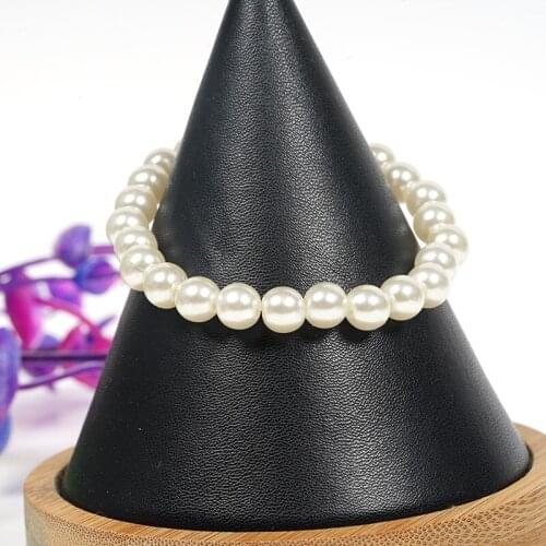 3Pcs/Set Elegant White Imitation Pearl Necklace Bracelet Earring Set Choker Big Round Pearl Wedding Charm Jewelry For Women Gift