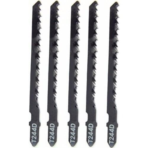 5Pcs/Set T244D HCS T-Shank Curved Jigsaw Blades for Wood Fast Cutting Tools HY99