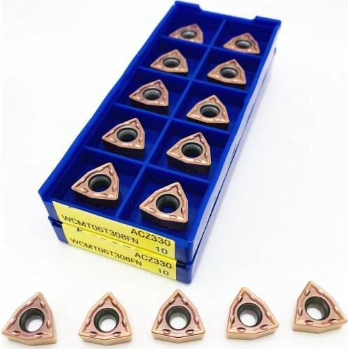 50PCS Lathe Tool WCMT06T308 FN ACZ330 Turning CNC Lathe Parts Tool WCMT 06T308 Blade for U Drilling Machine Blade WCMT
