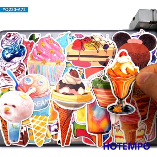 70pcs Cute Summer Drinks Desserts Ice Cream Cartoon Style Stickers for Kid DIY Diary Mobile Phone Laptop Suitcase Decal Stickers