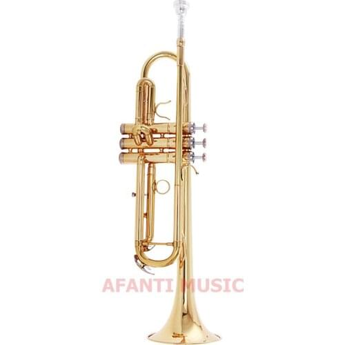 Afanti Music Bb tone / Yellow Brass / Gold Lacquer Trumpet (ATP-129)