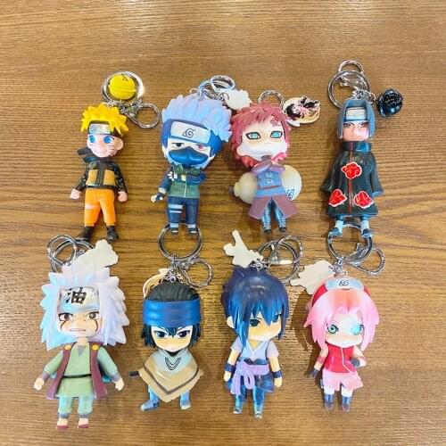 Naruto Keychain Naruto Uzumaki Q Version Hinata Haruno Sakura Jiraiya Sasuke Kakashi Keychain Backpack Pendant Anime Figure