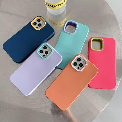 3 IN 1 Liquid Silicone Luxury Case For iPhone 12 Pro Max 12 Mini 11 Pro Xs Max X XR 7 8 Plus Whole Package Shockproof Back Cover