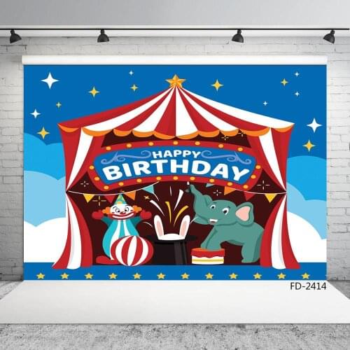 Circus Tent Clown Photographic Backdrops Photo Studio Video Cloth Photophone For Baby Children Birthday Party Camera Photo