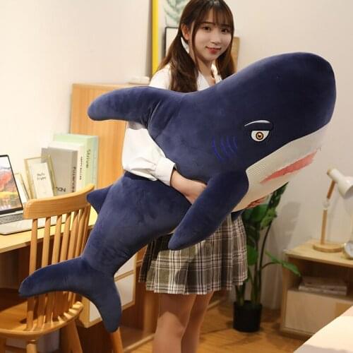 130CM Shark Plush Toys Popular Sleeping Pillow Travel Companion Toy Gift Shark Cute Stuffed Animal Fish Pillow Toys for Children