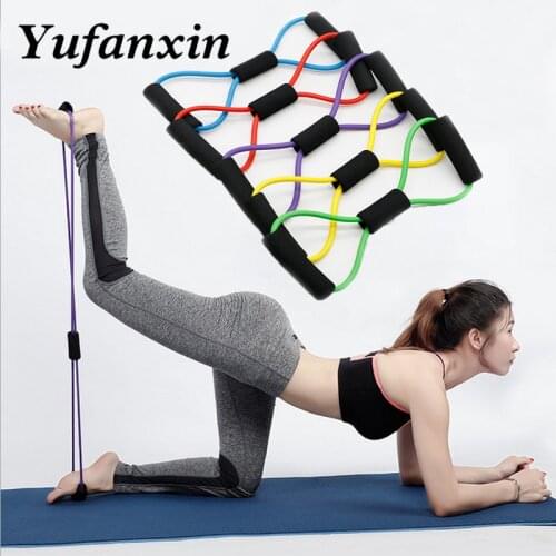 8 Word Fitness Rope Resistance Bands Elastic Loop for Sports Elastic Fitness Equipment Workout GYM Elastic Rubber String Band