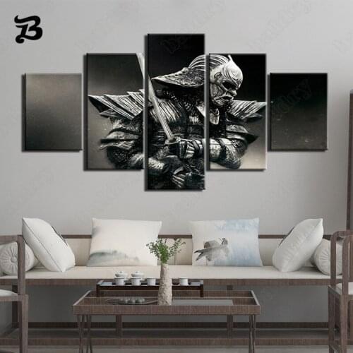 Canvas Painting 5 Pieces Samurai Wall Art Movie Art Canvas Posters and Prints Wall Pictures for Living Room Home Wall Decoration