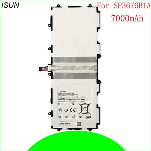 ISUN 5pcs/lot 7000mA Replacement Battery For Samsung Galaxy Tab Note 10.1 N8000 N8010 N8020 P7510 SP3676B1A Batteries