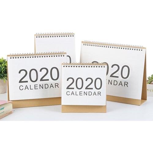 Creative 2020 Table Calendar Hand Painting 365 days Daily Planner Notes Agenda Checker Kraft Paper Home Office Notepad