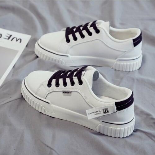 Women Sneakers White Fashion PU Women Casual Shoes 2020 Spring Flats Vulcanized shoes Women Shoes Breathable Low Top