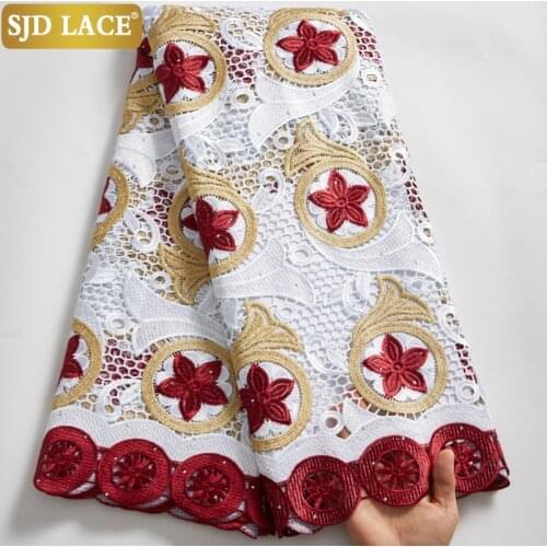 SJD LACE 5Yards High Grade Soft Guipure Lace Exclusive Original African Cord Lace Nigerian Inspired Fabrics For Wedding SewA2554